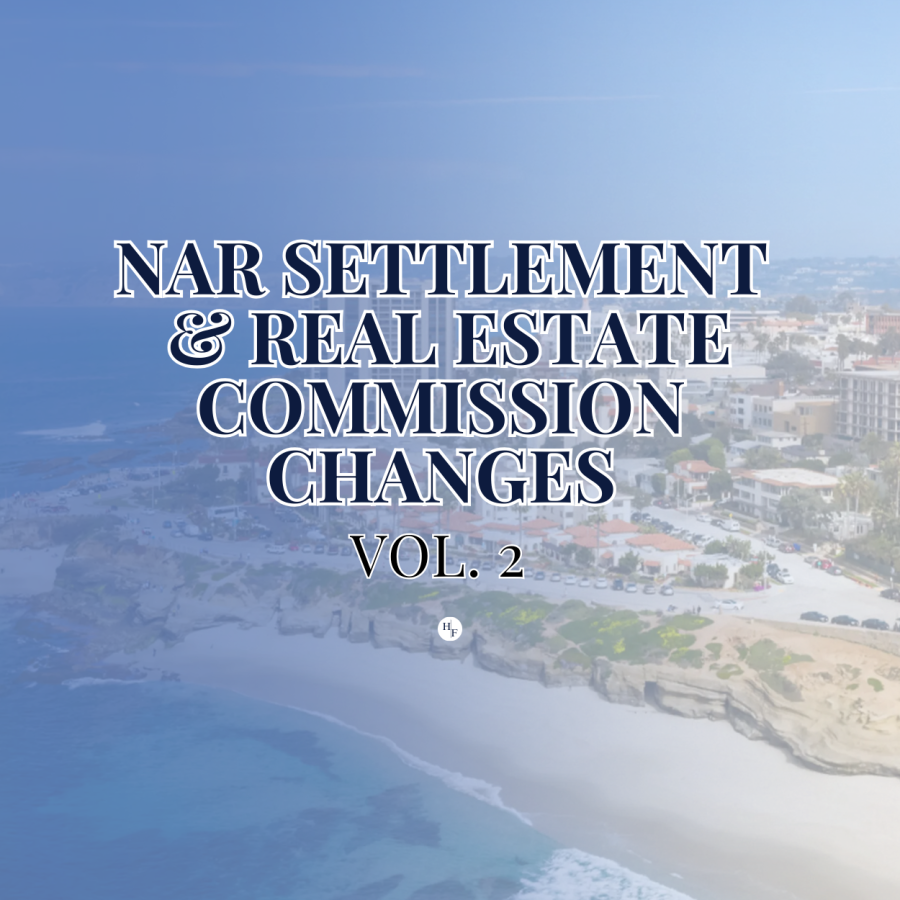Blue background: NAR Settlement & Real estate Commission Changes